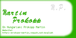 martin prokopp business card